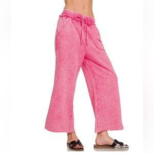 Zenana Outfitters Hot Pink Wide-Leg Pants NWOT